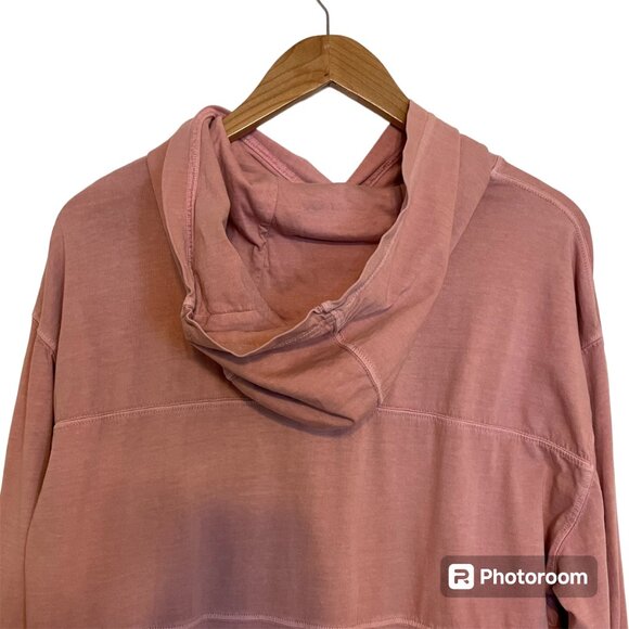 Roots Canada Hoodie Oversized Pullover Sweatshirt Organic Cotton Light Pink - Picture 7 of 11